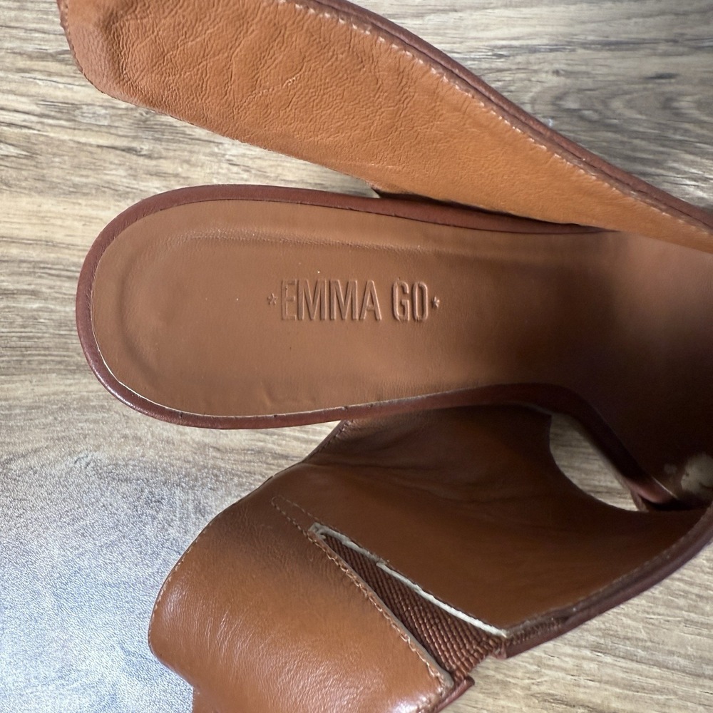 Anthropologie Emma Go Abigail Shooters Women's 36 Block Heel Clear Chestnut - Picture 5 of 7